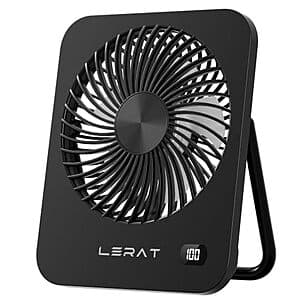 Lerat 5-Speed Portable USB Rechargeable Desk Fan ($19.99 / (약: 28,657원))