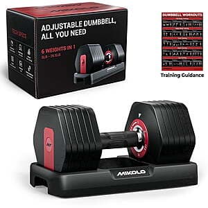 26.5-lb Mikolo 1-Second Adjustable Dumbbell w Anti-Slip Texture Handle ($103.99 / (약: 149,080원))