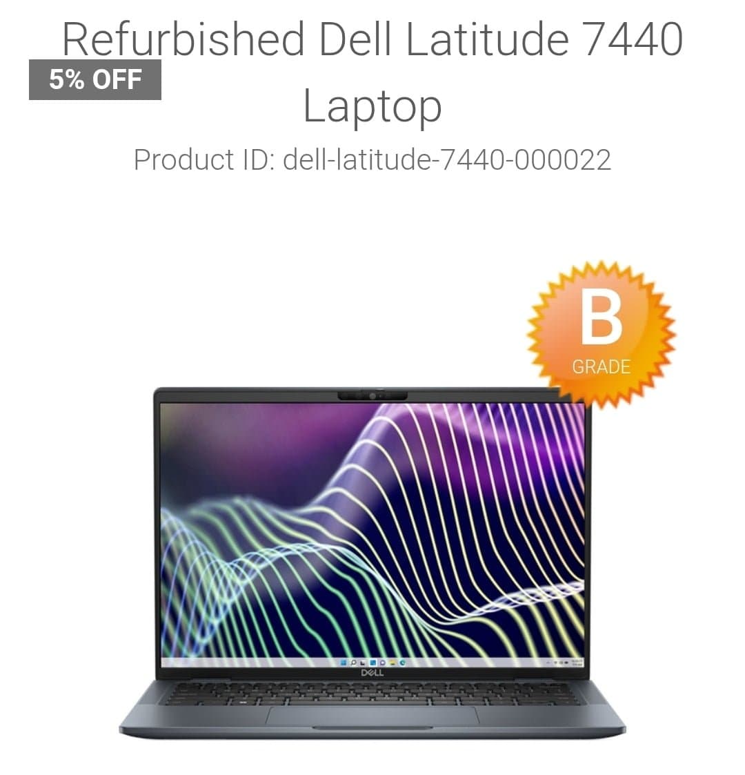 [Dell Refurbished] Latitude 7440 refurbished Grade A (i7-1365U/32GB/512GB), 쿠폰적용가 $488.33