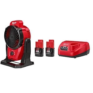 Milwaukee M12 12V Cordless Jobsite Fan w 2x 2.0Ah Battery & Charger ($119.00 / (약: 170,598원))