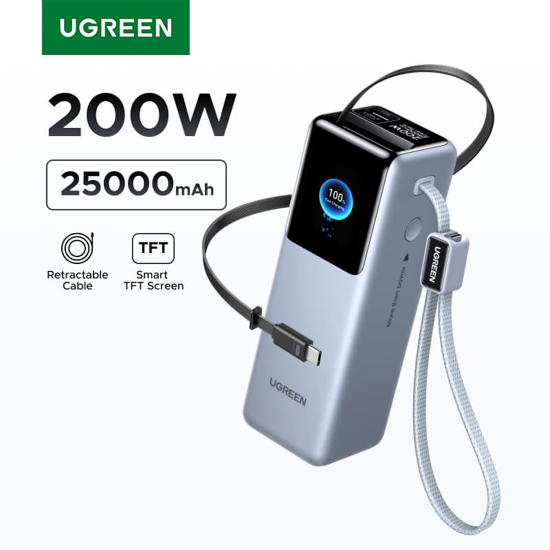 UGREEN Nexode Pro 200W 25000mAh 노트북 고속 충전용 보조배터리 ($84.18 / (약: 120,680원))