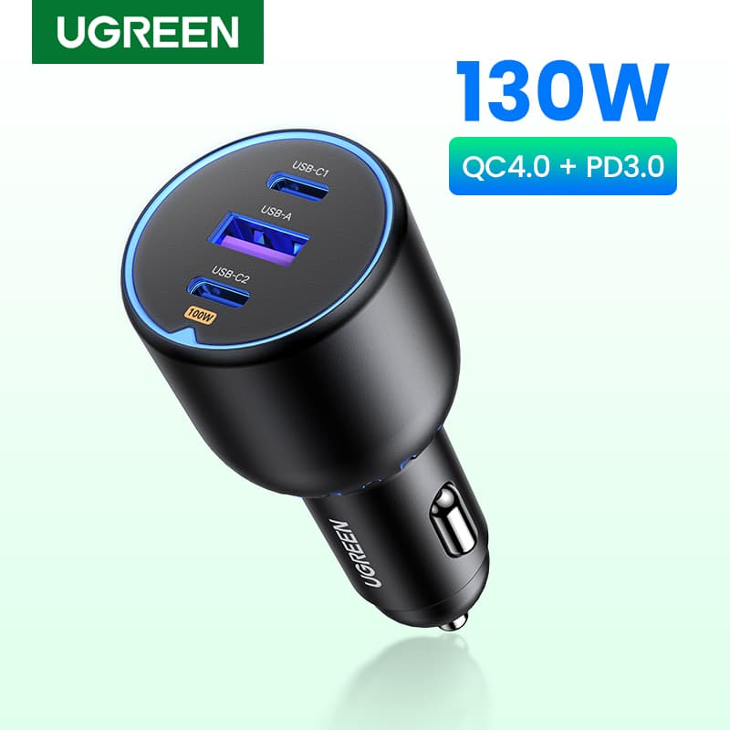 UGREEN 130W USB C 고속 차량용 충전기 PD3.0 고속 충전 USB 타입 C 차량용 충전기 ($3.31 / (약: 4,745원))