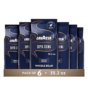 6-Pk 2.2-Lb Lavazza Medium Roast Whole Bean Coffee ($87.70 / (약: 125,726원))