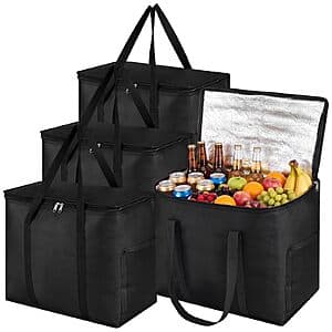 2-Pk 30L Dntorx Insulated Reusable Grocery Bags w Zipper Top ($14.99 / (약: 21,489원))