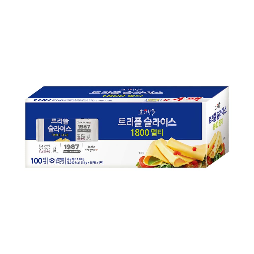 [토스]동원 소와나무 트리플 슬라이스 치즈 1.8kg (18g 100매입) (19,400원/무료) (무료배송)