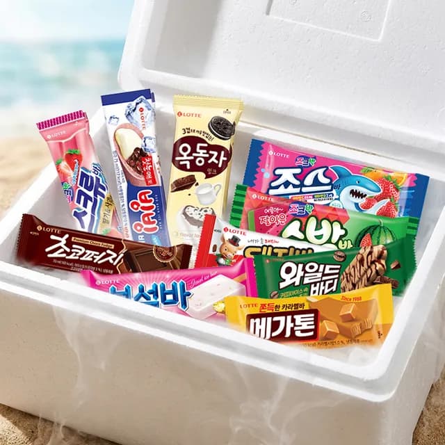 [50개] 롯데웰푸드 바 아이스크림 10종 5개씩 (죠스바+수박바+스크류바+메가톤바+보석바+초코퍼지+돼지바+빙빙바+와일드바디+옥동자) (19,120원 / 무료배송)