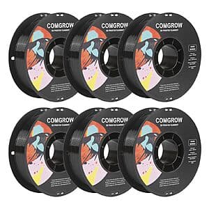Amazon Business Accts: 6-Pk 1KG Comgrow 1.75mm PETG 3D Printer Filament ($47.50 / (약: 67,920원))