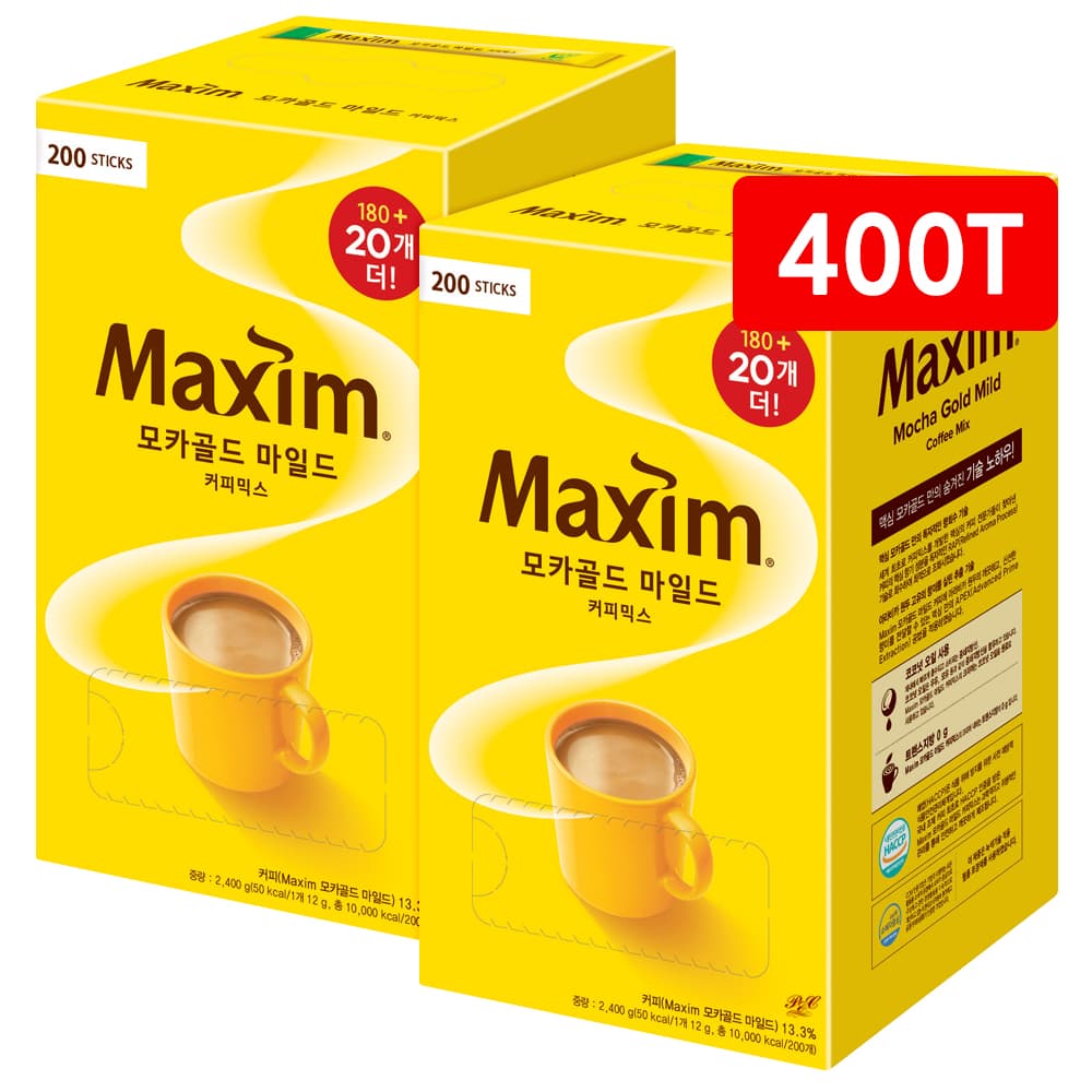 네이버) 맥심 모카골드 커피믹스 400T 선착순 쿠폰할인 44,260원 (무료배송)