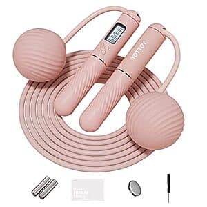 YOTTOY Cordless Ball-Weighted Jump Rope w LCD Display ($9.98 / (약: 14,270원))