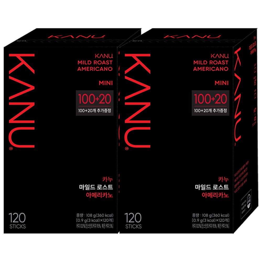카누 미니 마일드 아메리카노 120개입, 2개 총240개입 (45,500원 / 무료배송)