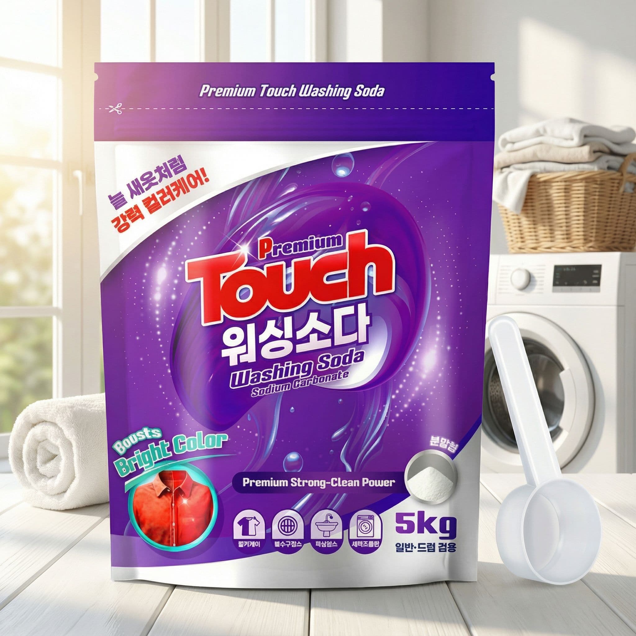 터치 프리미엄 미국산 탄산 워싱소다5kg+스푼1개 (6,680원 / 무료배송)