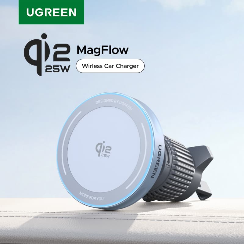 유그린 Qi2 25W 마그네틱 차량용 휴대폰 거치대 충전기 ($22.52 / (약: 32,201원))