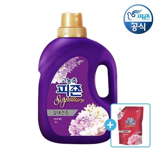 [롯데온]피죤 실내건조 고농축 섬유유연제 미스틱레인 4L+플라워페스티벌 1.6L 1개 (14,900원/무료) (무료배송)