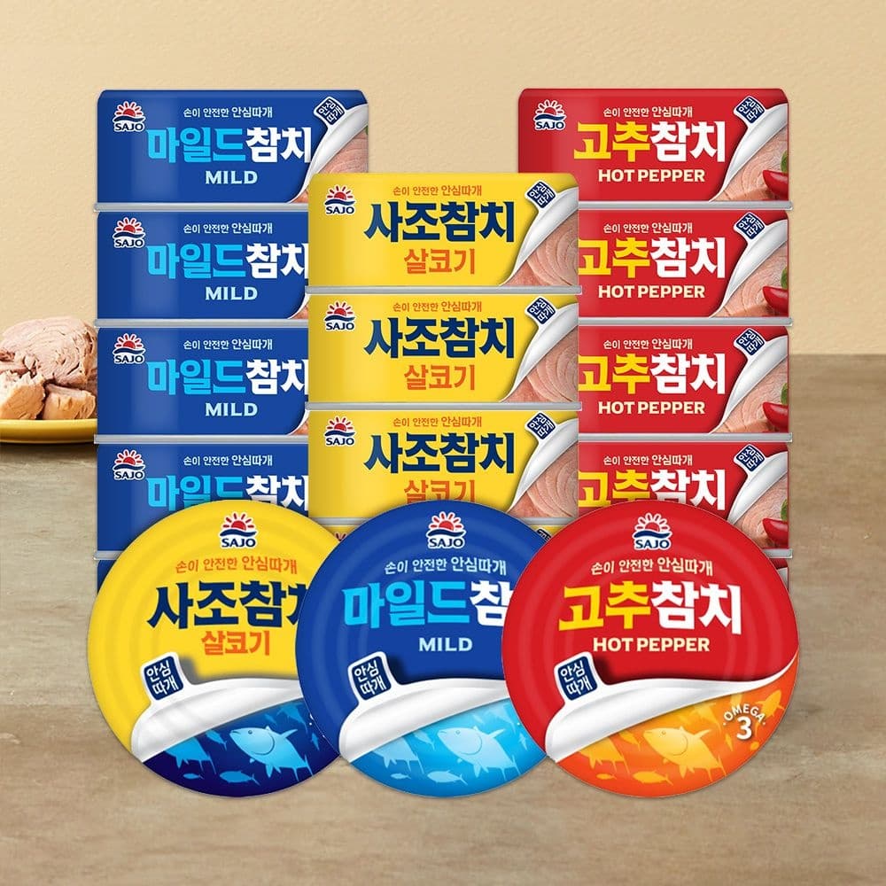사조 안심따개 참치 살코기/마일드 100g 12+12 총 24캔 골라담기 (29,230원 / 무료배송)