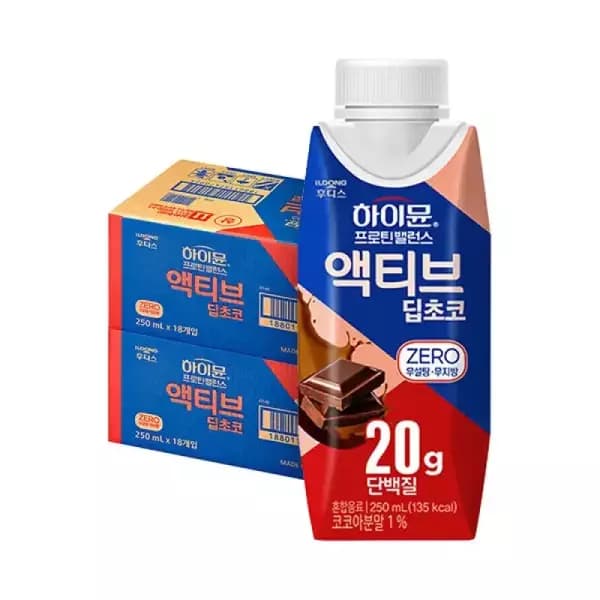 하이뮨 프로틴 밸런스 액티브 제로 250ml 18입 (19,900원 / 무료배송)