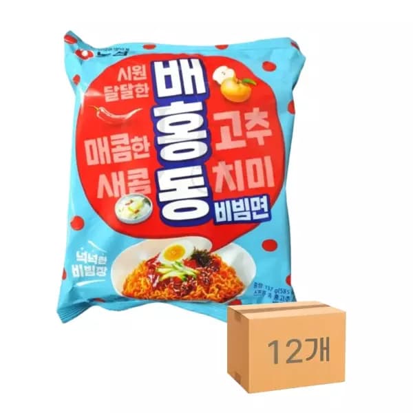 배홍동 비빔면 137g, 12개 7,300원 (무료배송)