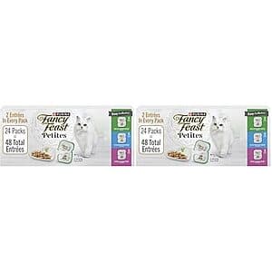 48-ct 2.8-oz Purina Fancy Feast Petites Wet Cat Food Tubs ($26.50 / (약: 37,892원))
