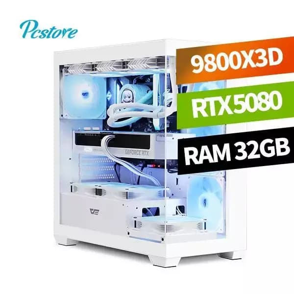 피씨스토어 하이엔드 게이밍PC R7 9800X3D RTX5080 (5,570,000원 / 무료배송)