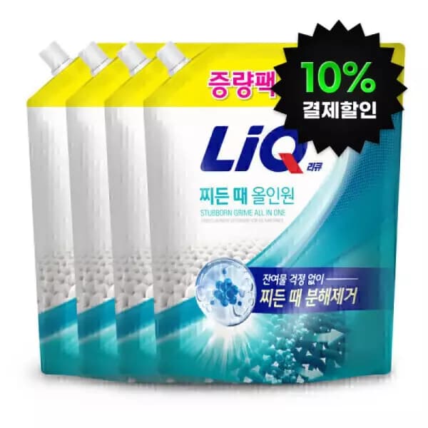 리큐 찌든때 올인원 2L (1.8L+200ml) 4개 일반/드럼겸용 (13,280원 / 무료배송)