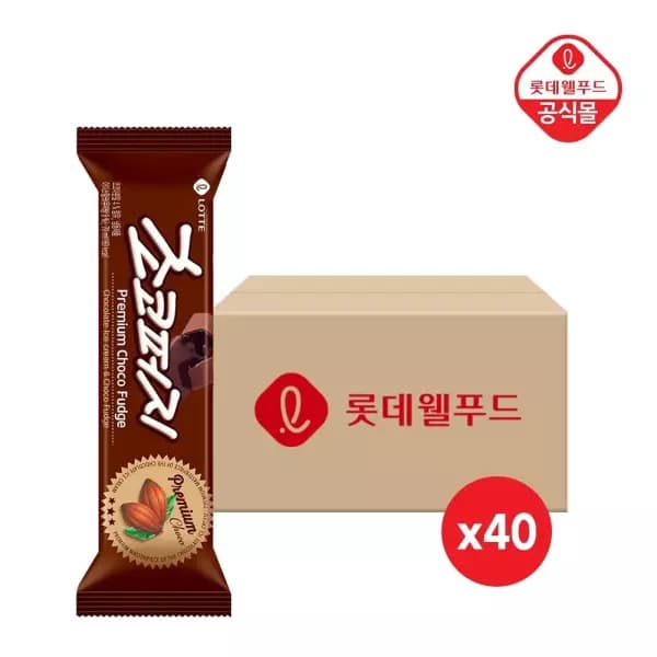 롯데 웰푸드 초코퍼지 70ml 40개 (17,100원 / 무료배송)
