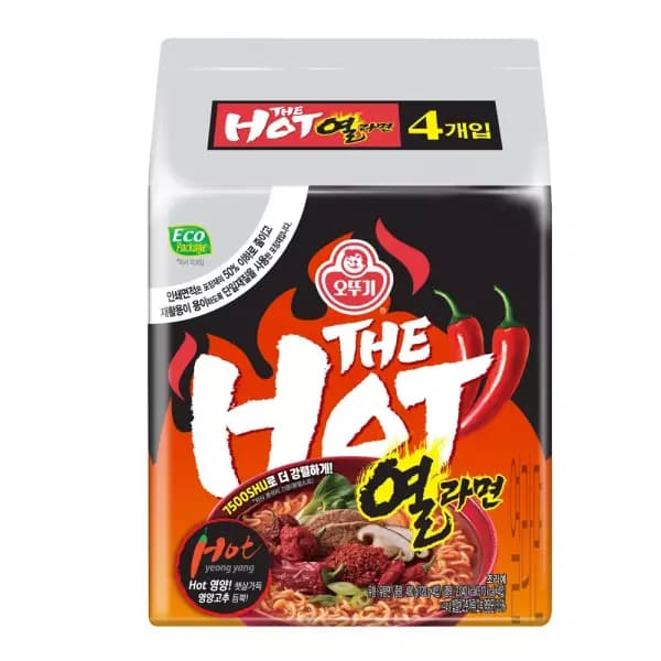 오뚜기 더핫 열라면 120g, 4개 (4,100원 / 무료배송)