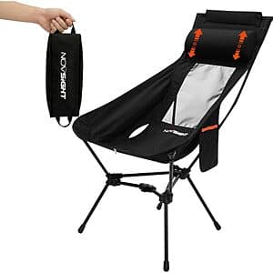 NOVSIGHT Portable High Back Folding Camping Chair w Removable Pillow & Pocket ($34.20 / (약: 48,844원))