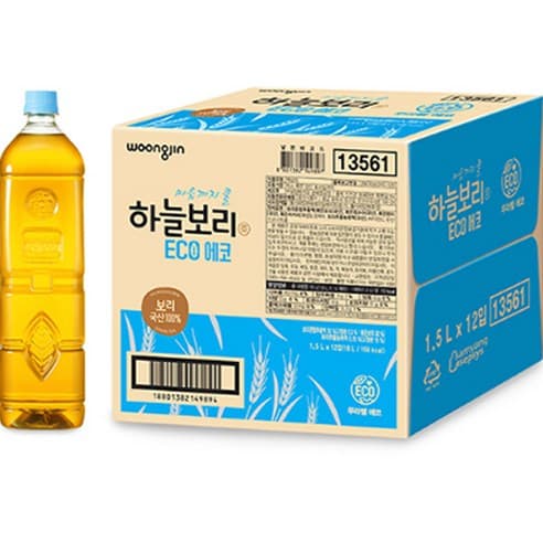 하늘보리 에코 무라벨, 1.5L, 12개 (11,900원 / 무료배송)