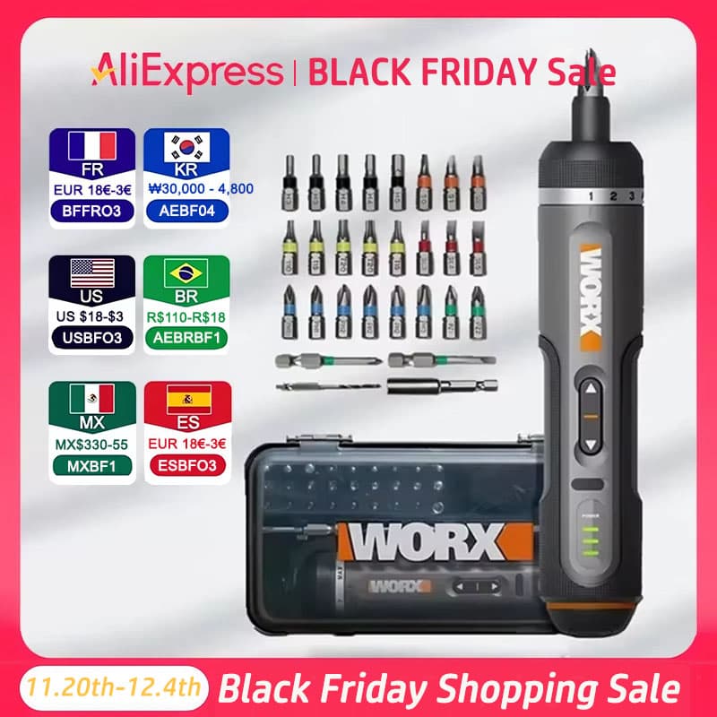 WORX WX242 미니 전동 드라이버 세트 ($40.19 / (약: 57,399원))