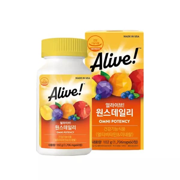 얼라이브 원스데일리 멀티 종합 온가족 비타민 수입 100정 (24,900원 / 무료배송)