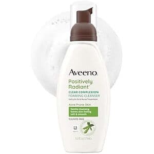6-oz Aveeno Clear Complexion Foaming Facial Cleanser w 0.5% Salicylic Acid ($3.65 / (약: 5,212원))