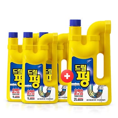 드릴펑 배수구 세척제 1L 3개 + 2L 1개 (9,900원 / 무료배송)