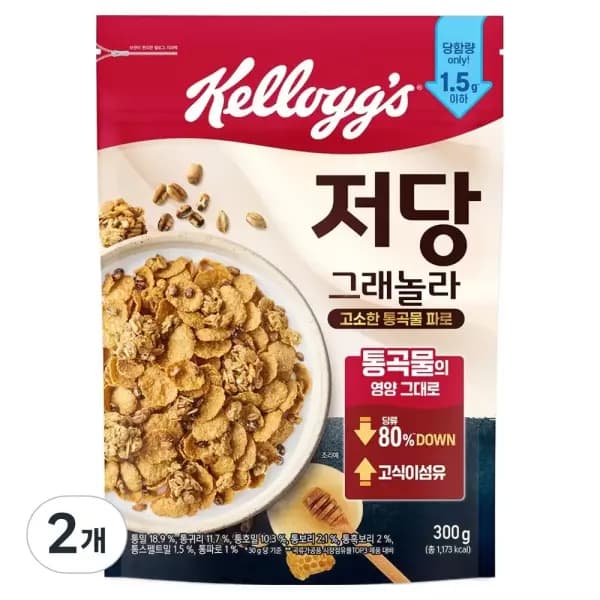 켈로그 저당 그래놀라, 300g, 2개 (7,110원 / 무료배송)