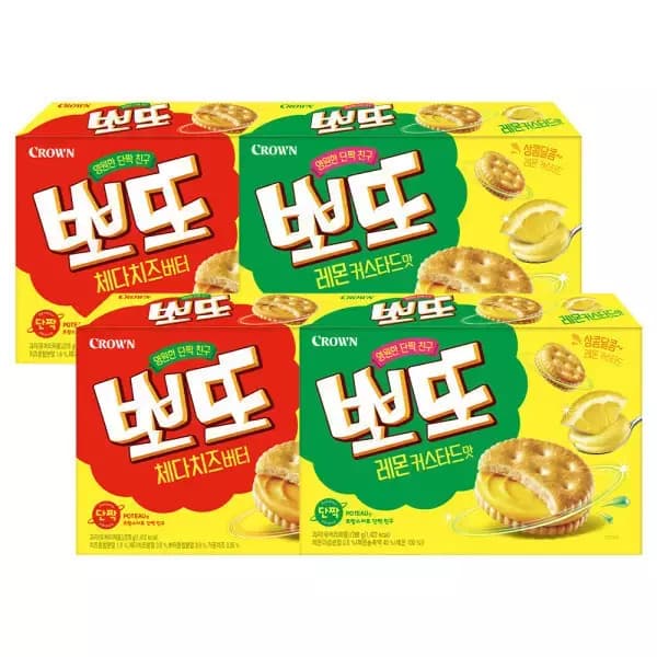 지마켓) 뽀또 체다치즈버터 278g 2개+레몬커스터드맛 288g 2개 15,000원 (무료배송)