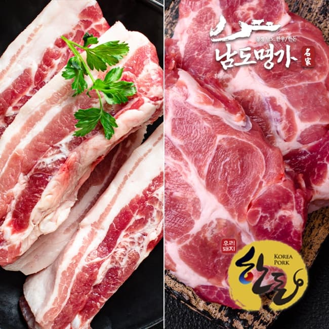 [인더마켓]1등급 한돈 삼겹살+생목살 800g (17,990원/무료)