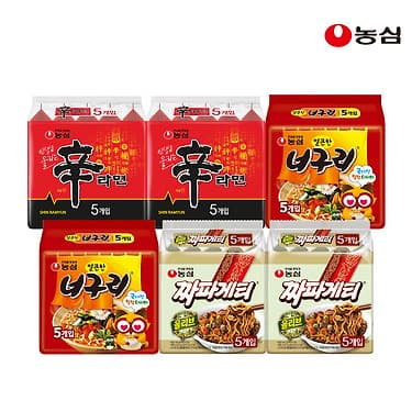[카카오]신라면10+너구리10+짜파게티10입(21,600원/무료배송)