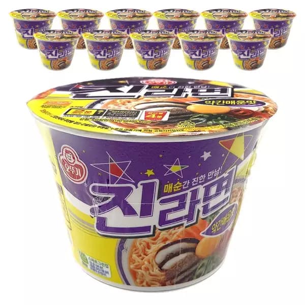 오뚜기 진라면 매운맛 컵 110g, 12개 (8,000원 / 무료배송)