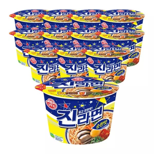 오뚜기 진라면 순한맛 큰컵 110g 12개 (8,000원 / 무료배송)