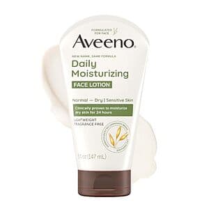 5oz Aveeno Daily Moisturizing Face Lotion w/ Prebiotic Oat (Fragrance Free) $3 w/ S&S ($8.39 / (약: 11,903원))