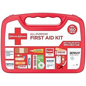 160-Pc Johnson & Johnson Compact All Purpose First Aid Kit ($10.10 / (약: 14,329원))