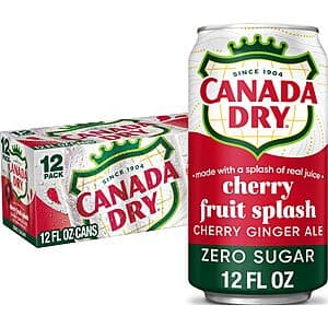 12-Pk 12-Oz Canada Dry Cherry Ginger Ale Fruit Splash 3 for ($14.75 / (약: 20,927원))