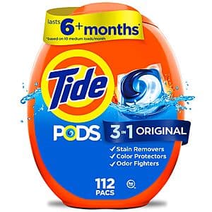 112-ct Tide PODS Laundry Detergent Pacs (various) 4 for $60.50 w/ S&S ((약: 85,837원))