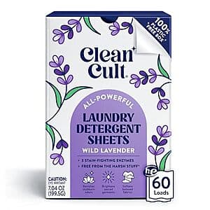 Select Accounts: 60-Ct Cleancult Laundry Detergent Sheets (Wild Lavender) $5.50 w/ S&S ((약: 7,803원))
