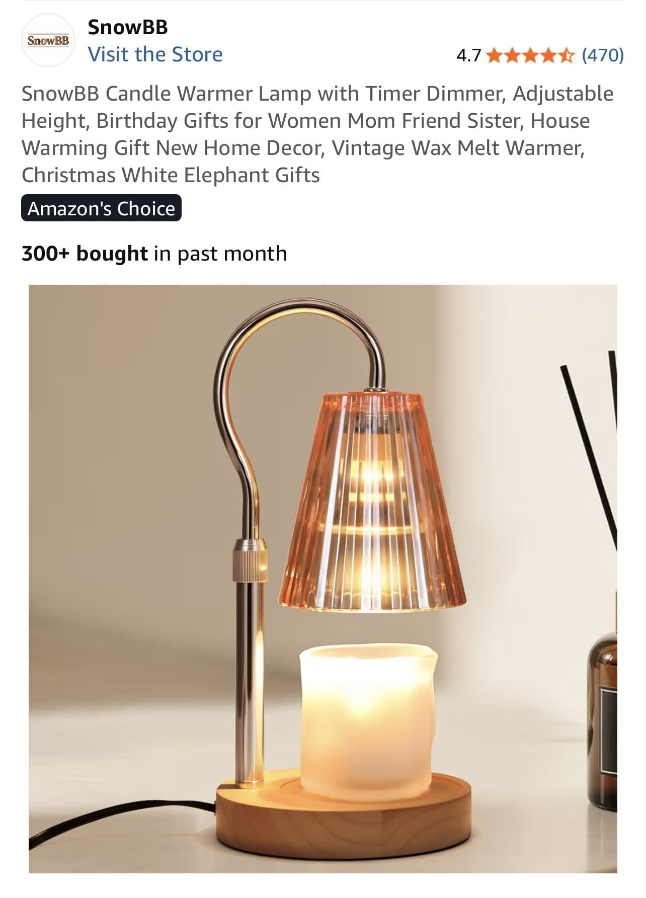 Amazon) Candle Warmer Lam with Timer Dimmer - 쿠폰적용 $8.49