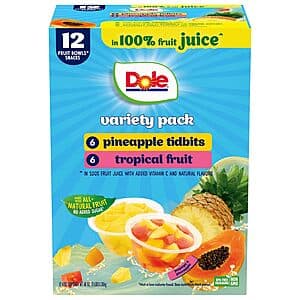 12-Pk 4-Oz Dole Fruit Bowl Snacks ($5.50 / (약: 7,803원))