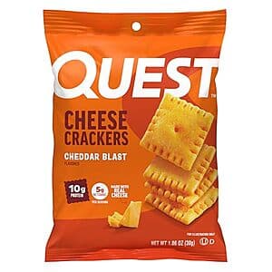 Select Accts: 12-Pk 1.06-Oz Quest Nutrition Protein Cheese Crackers (Cheddar Blast) $15.30 w/ S&S ((약: 21,707원))