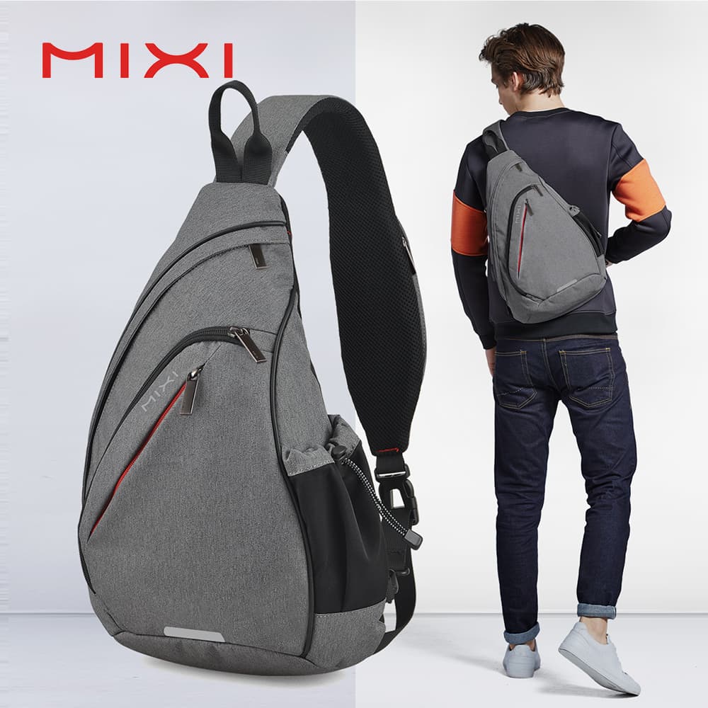 Mixi 남녀공용 원 숄더 백팩, USB 크로스바디 슬링백, 남아용 사이클링 스포츠 다목적 패션 가방 ($3.96 / (약: 5,618원))