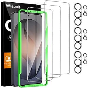 3-Pk Wiaocit Samsung S26 Ultra Tempered Glass Screen Protector w/ Lens Protector $3 ($2.99 / (약: 4,242원))