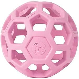 JW Pet HOL-ee Roller Tug & Fetch Treat Dispenser Puzzle Ball Dog Toy (3", Pink) $3.85 ((약: 5,462원))
