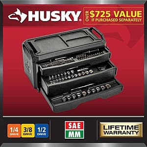 280-Pc Husky SAE Metric Mechanics Tool Set w Durable Storage Box ($99.00 / (약: 140,461원))