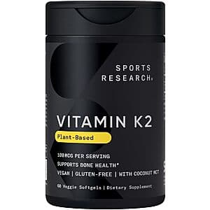 Select Accounts: 60-Ct Sports Research 100mcg Vitamin K2 Veggie Softgels w/ MCT $9.70 & More w/ S&S ((약: 13,762원))